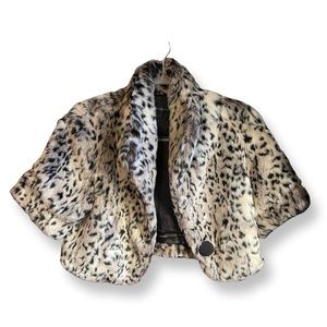 Leopard Faux Fur Cropped Jacket bolero Forever 21 SIZE LARGE L